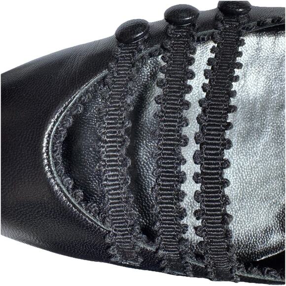 New Salvatore Ferragamo Black Strappy Ballet Flats Shoes 8.5 Italy Designer - Picture 9 of 10